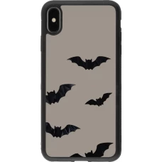 Coque iPhone Xs Max - Silicone rigide noir Halloween 2026 Bats
