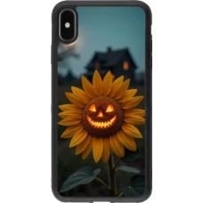 Coque iPhone Xs Max - Silicone rigide noir Halloween 2026 Evil Sunflower