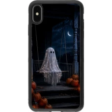 iPhone Xs Max Case Hülle - Silikon schwarz Halloween 2026 Ghost on a swing