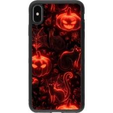 Coque iPhone Xs Max - Silicone rigide noir Halloween 2026 Pattern Halloween