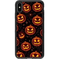 iPhone Xs Max Case Hülle - Silikon schwarz Halloween 2026 Pattern Pumpkins