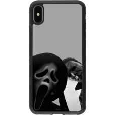 Coque iPhone Xs Max - Silicone rigide noir Halloween 2026 Scream and Michael Myers