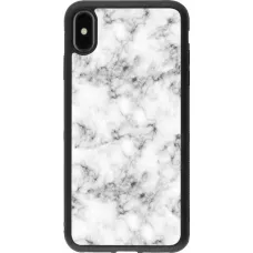 Coque iPhone Xs Max - Silicone rigide noir Marble 01
