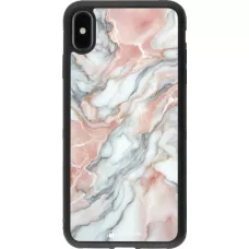 iPhone Xs Max Case Hülle - Silikon schwarz Rosa Leuchtender Marmor