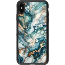 iPhone Xs Max Case Hülle - Silikon schwarz Grüner Blauer Goldener Marmor