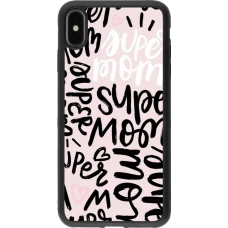 iPhone Xs Max Case Hülle - Silikon schwarz Mom 2024 Super mom