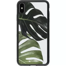 Coque iPhone Xs Max - Silicone rigide noir Monstera Plant