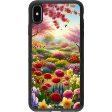 iPhone Xs Max Case Hülle - Silikon schwarz Frühling 25 Strauß Frühling