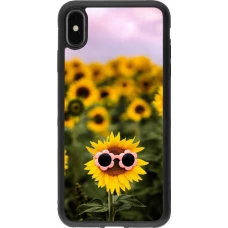 Coque iPhone Xs Max - Silicone rigide noir Sunflower with glasses Spring 2026