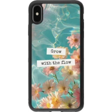 Coque iPhone Xs Max - Silicone rigide noir Summer 2025 Grow with the flow