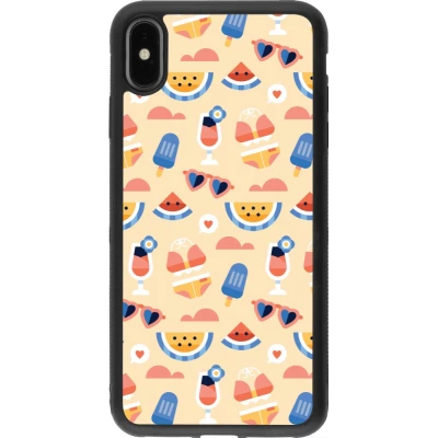 Coque iPhone Xs Max - Silicone rigide noir Pattern Summer 2026