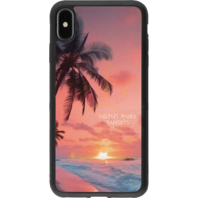 Coque iPhone Xs Max - Silicone rigide noir Watch more sunsets Summer 2026