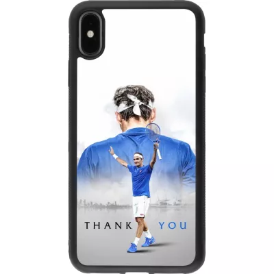 Coque iPhone Xs Max - Silicone rigide noir Thank you Roger