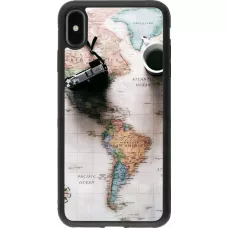 Hülle iPhone Xs Max - Silikon schwarz Travel 01
