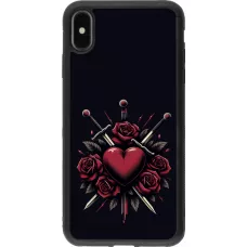 Coque iPhone Xs Max - Silicone rigide noir Valentine 2024 gothic love