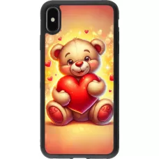 iPhone Xs Max Case Hülle - Silikon schwarz Valentin 2024 Teddy Liebe