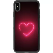 iPhone Xs Max Case Hülle - Silikon schwarz Valentine 2023 single neon heart