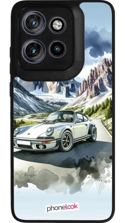 Coque Motorola Moto S50 - Silicone rigide noir Porsche 911 Mountain Watercolor