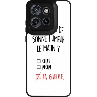 Coque Motorola Moto S50 - Silicone rigide noir Bonne humeur matin