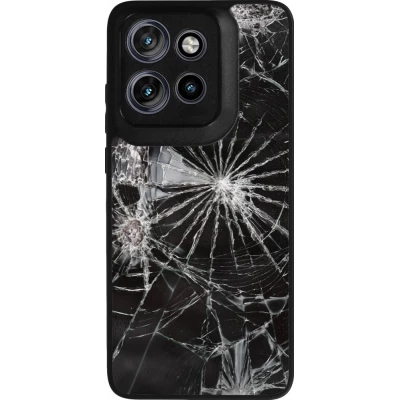 Motorola Moto S50 Case Hülle - Silikon schwarz Broken Screen