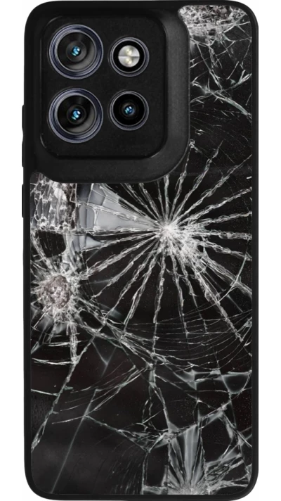 Motorola Moto S50 Case Hülle - Silikon schwarz Broken Screen