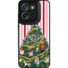 Motorola Moto S50 Case Hülle - Silikon schwarz Christmas 25 Happy Holiday