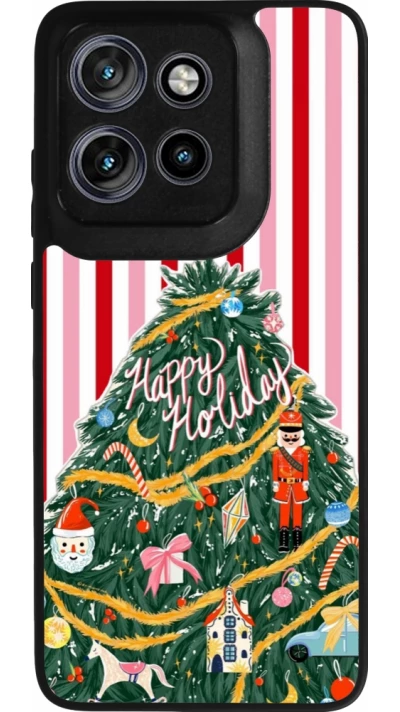 Coque Motorola Moto S50 - Silicone rigide noir Christmas 25 Happy Holiday