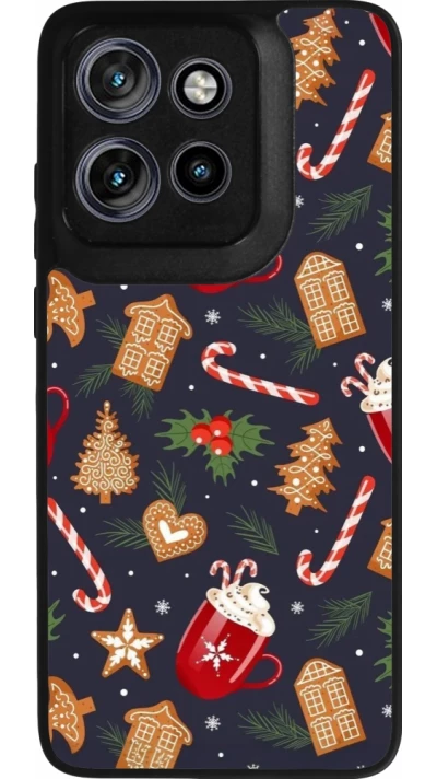 Coque Motorola Moto S50 - Silicone rigide noir Christmas 25 Pattern Gingerbread House