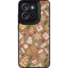 Motorola Moto S50 Case Hülle - Silikon schwarz Christmas 25 Pattern Ginger Cookie