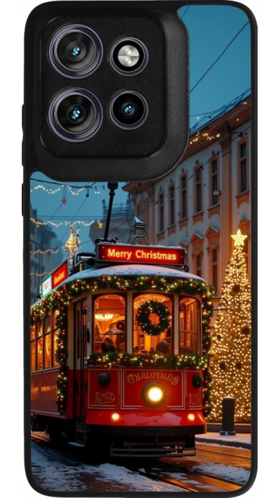 Coque Motorola Moto S50 - Silicone rigide noir Christmas 25 Xmas Train