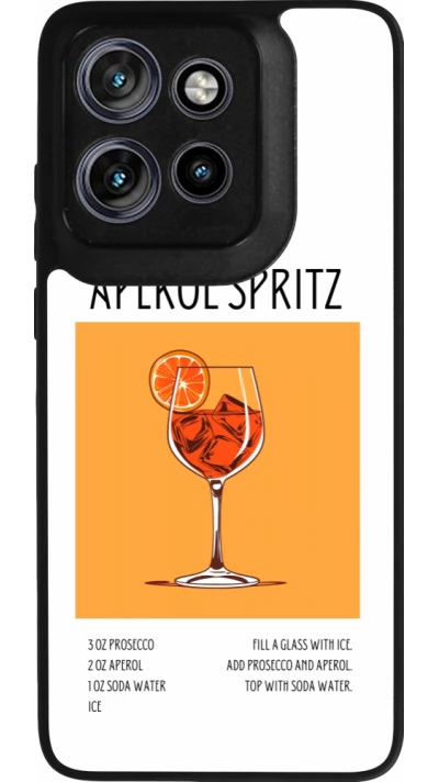 Coque Motorola Moto S50 - Silicone rigide noir Cocktail recette Aperol Spritz