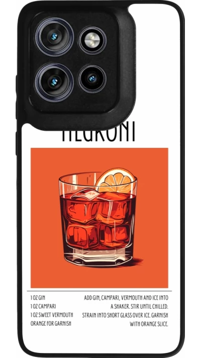 Coque Motorola Moto S50 - Silicone rigide noir Cocktail recette Negroni