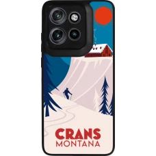 Coque Motorola Moto S50 - Silicone rigide noir Crans-Montana Cabane