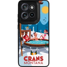 Motorola Moto S50 Case Hülle - Silikon schwarz Crans-Montana Mountain Jacuzzi