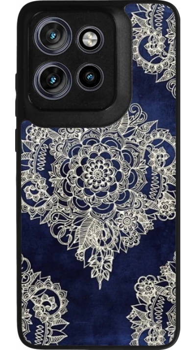 Coque Motorola Moto S50 - Silicone rigide noir Cream Flower Moroccan