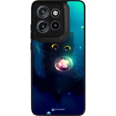 Motorola Moto S50 Case Hülle - Silikon schwarz Cute Cat Bubble