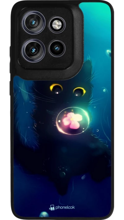 Coque Motorola Moto S50 - Silicone rigide noir Cute Cat Bubble