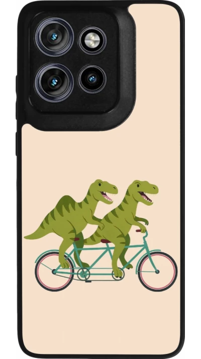 Coque Motorola Moto S50 - Silicone rigide noir Dinosaurs on bikes 2026