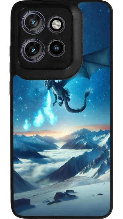 Coque Motorola Moto S50 - Silicone rigide noir Dragon nocturne montagne