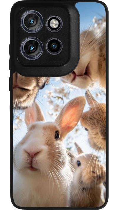 Coque Motorola Moto S50 - Silicone rigide noir Easter 2026 Rabbits