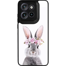 Coque Motorola Moto S50 - Silicone rigide noir Easter 2023 flower bunny