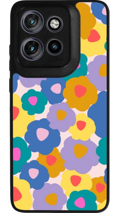 Coque Motorola Moto S50 - Silicone rigide noir Easter 2024 flower power