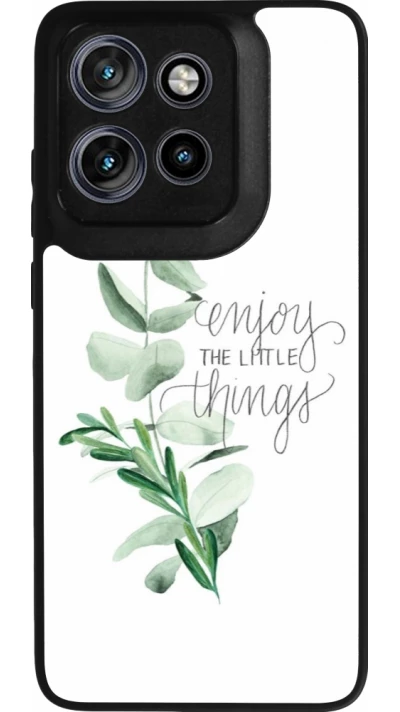 Coque Motorola Moto S50 - Silicone rigide noir Enjoy the little things