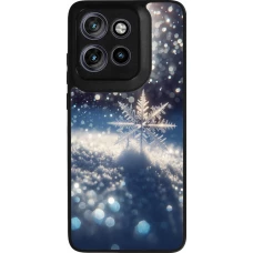 Coque Motorola Moto S50 - Silicone rigide noir Flocon Solaire Éclat