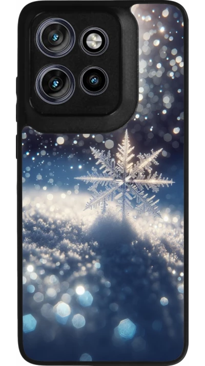 Coque Motorola Moto S50 - Silicone rigide noir Flocon Solaire Éclat