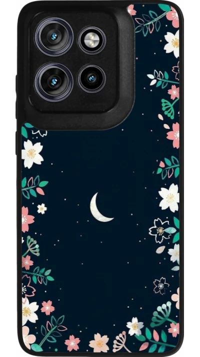 Coque Motorola Moto S50 - Silicone rigide noir Flowers space