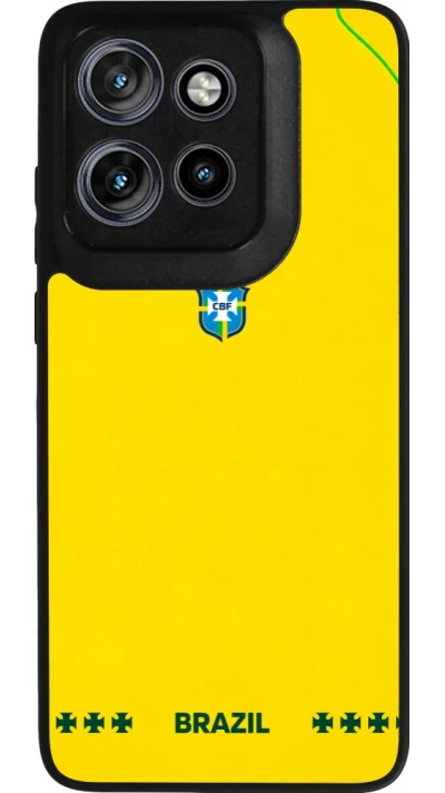 Motorola Moto S50 Case Hülle - Silikon schwarz Brasilien 2026 personalisierbares Fussballtrikot
