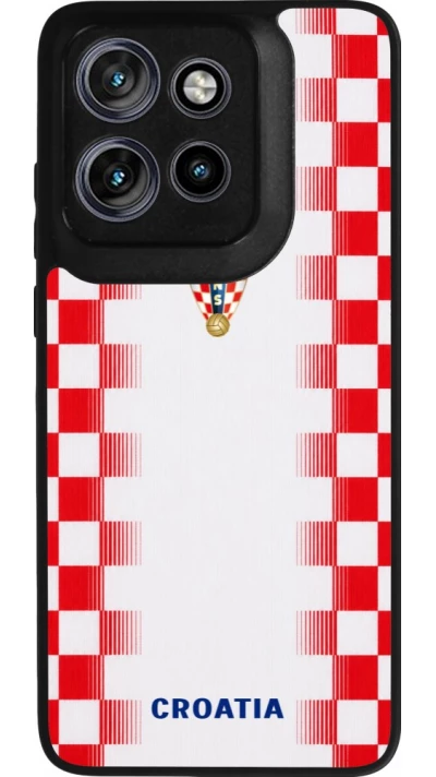 Motorola Moto S50 Case Hülle - Silikon schwarz Kroatien 2026 personalisierbares Fussballtrikot