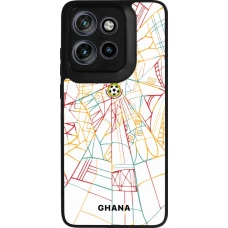 Coque Motorola Moto S50 - Silicone rigide noir Maillot de football Ghana 2026 personnalisable