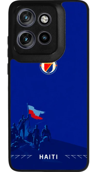 Motorola Moto S50 Case Hülle - Silikon schwarz Haiti 2026 personalisierbares Fussballtrikot